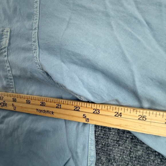 Tommy Bahama Medium Beach Tencel Cotton Hawaiian Blue Long Sleeve Button Up Men - Picture 6 of 16